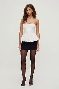 Peplum Velvet Tube Top