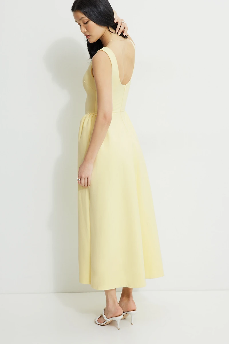 Flared Ponte Maxi Dress