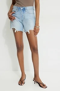 Short en denim décontracté à taille mi-haute Miles