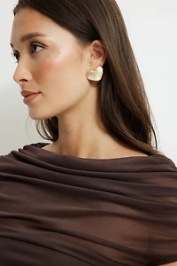 Oversized Heart Stud Earrings