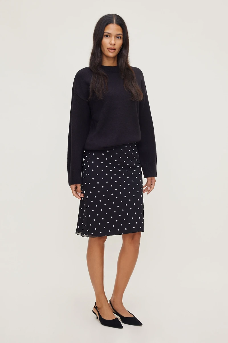 Jupe midi à pois