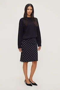 Jupe midi à pois
