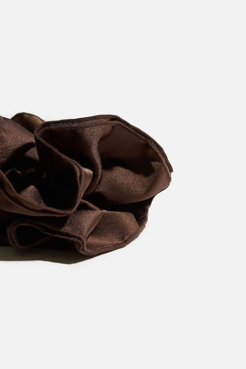 Layered Ruffle Satin Scrunchie