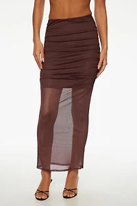 Jupe maxi froncée en maille