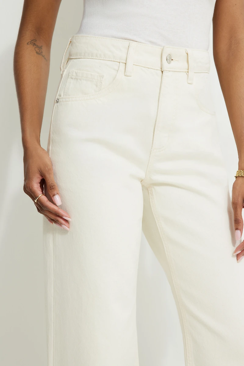 Jean Heidi à taille haute et jambe large