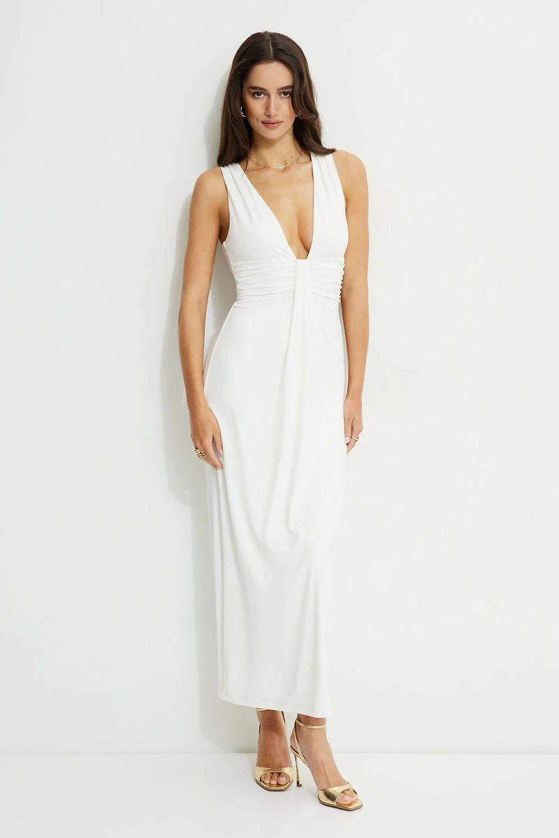 Sculpt Deep Plunge Maxi Dress