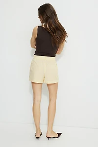 Striped Poplin Drawstring Shorts