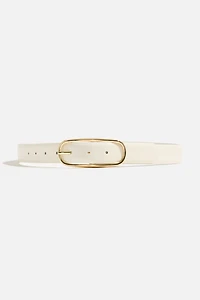 Ceinture mince en faux cuir à boucle ovale