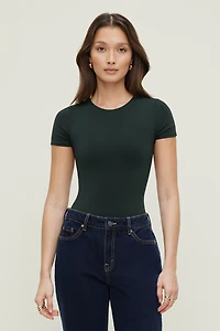 Justaucorps sculptant à col rond