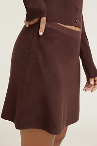 Minijupe en tricot côtelé A coupe