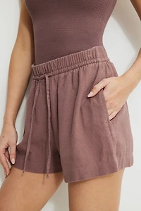 Pull On Linen Shorts