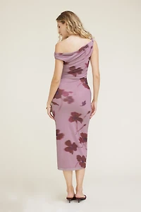 Off Shoulder Mesh Maxi Dress