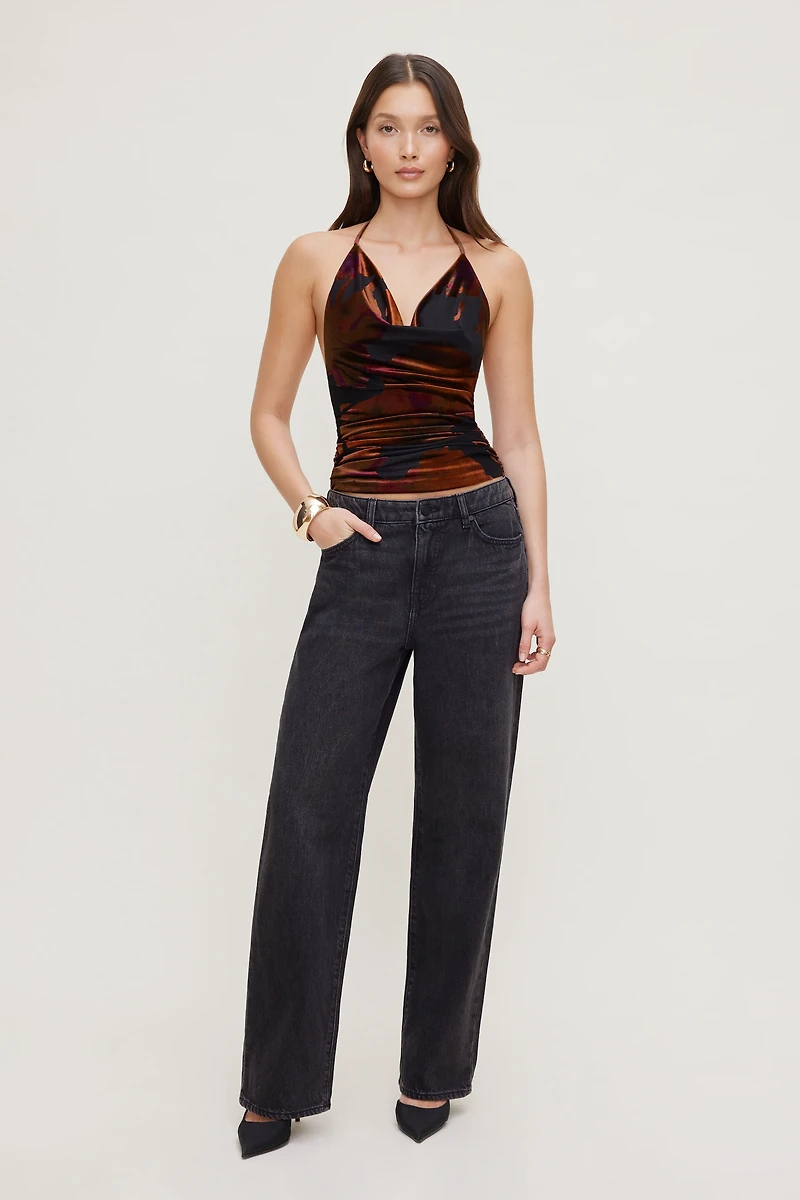 Haut licou à effet usé