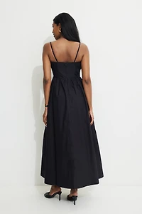 Bustier Poplin Maxi Dress