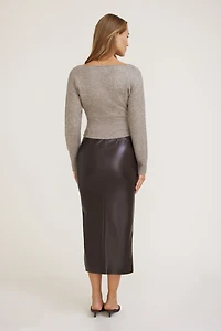 Juliet Cinched Boat Neck Sweater