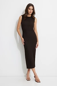 Textured Crewneck Maxi Dress