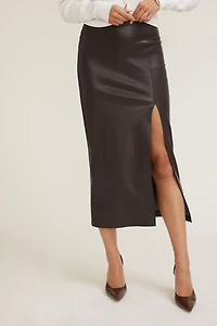 Marlow Faux Leather Midi Skirt