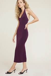 Sculpt Plunging Halter Maxi Dress