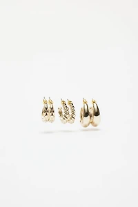 3-Pack Hoop Earrings