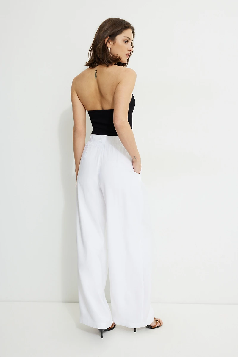 Pantalon plissé à jambe large