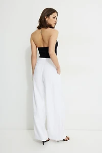 Pantalon plissé à jambe large