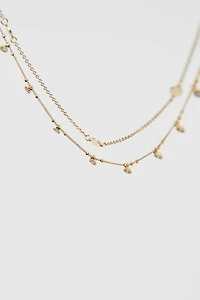 Layered Gems & Discs Necklace