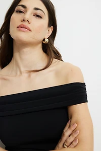 Off Shoulder Sculpt Mini Dress