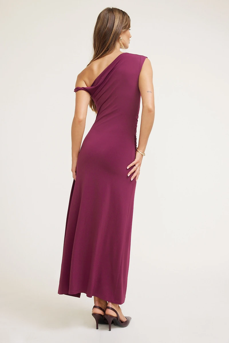 Sculpt Draped Off Shoulder Maxi Dress