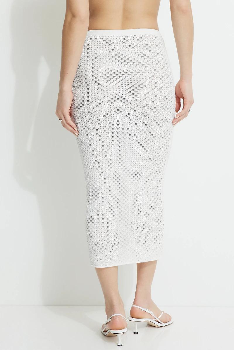Jupe maxi en pointelle