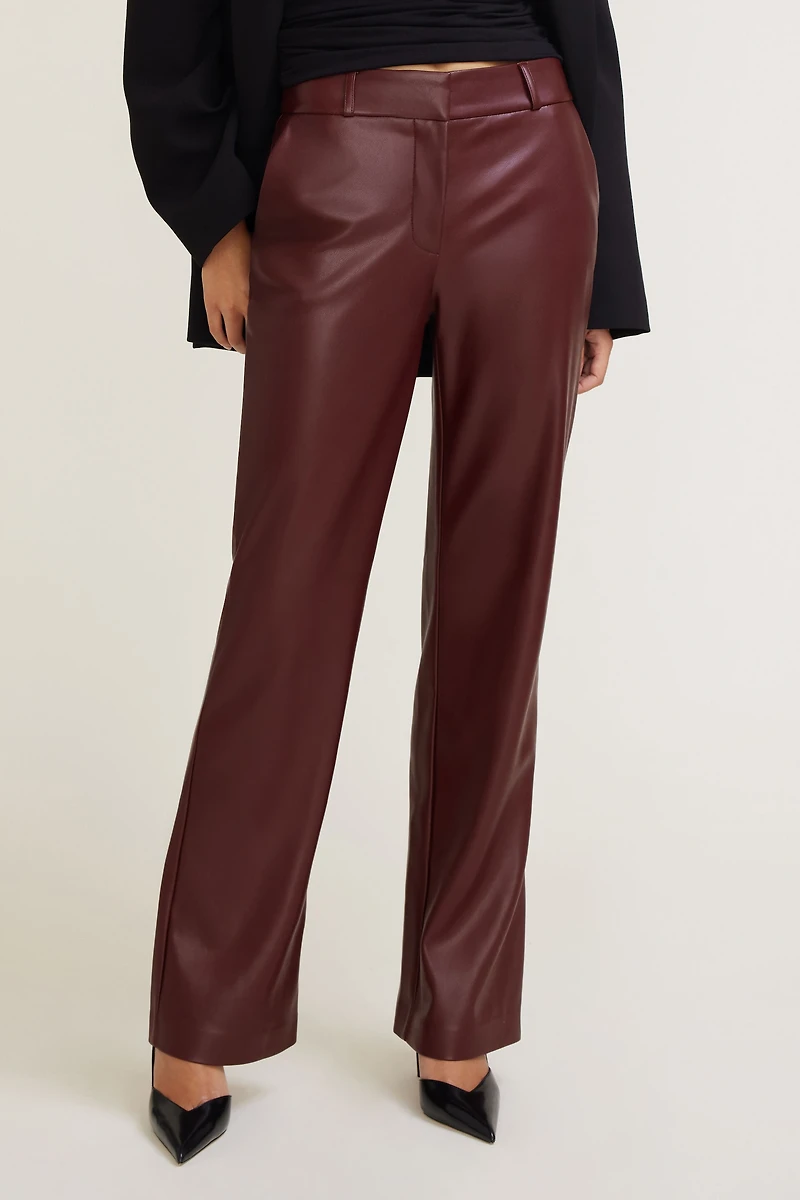 Camelia Straight Leg Faux Leather Pants