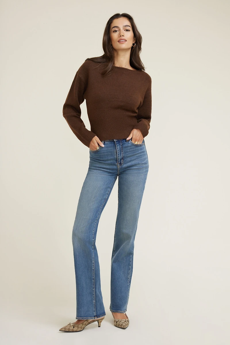 Juliet Cinched Boat Neck Sweater