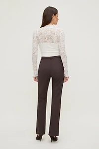 Mock Neck Lace Bodysuit