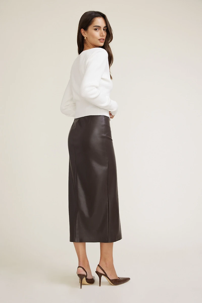 Marlow Faux Leather Midi Skirt
