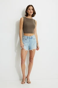 Camisole en tricot côtelé à dos échancré