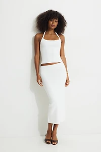 Scalloped Knit Maxi Skirt