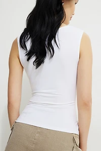 Draped Jersey Tank Top