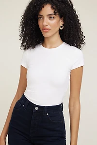 T-shirt ajusté à col rond