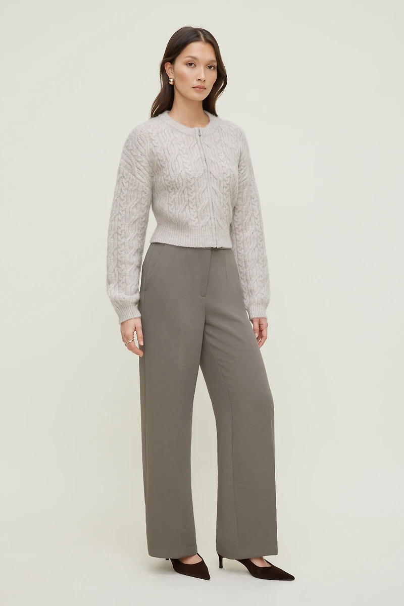 Chandail zippé à mailles torsadées