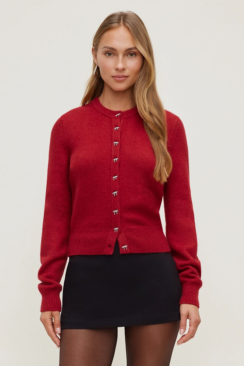 Rebecca Bow Button Cardigan