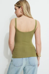 Camisole à côtes panachées