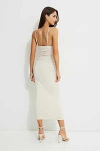Robe maxi froncée en jersey Ines