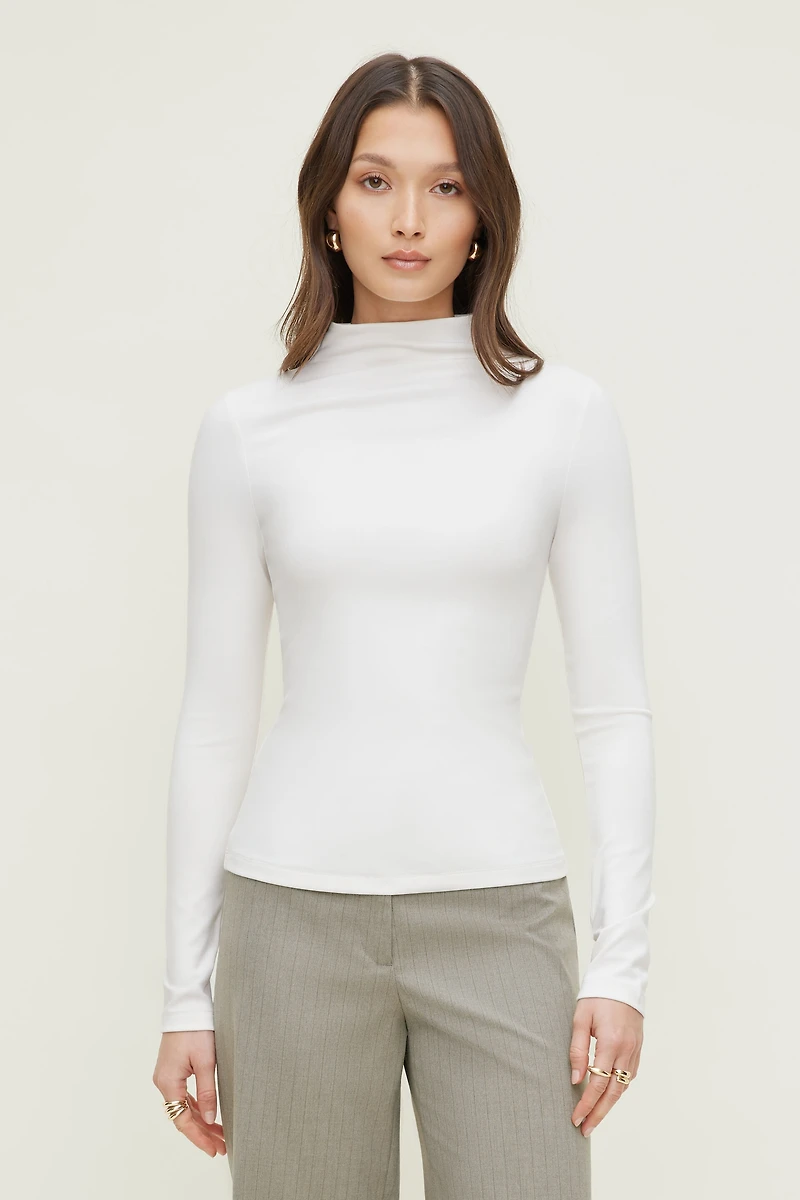Mock Neck Long Sleeve Top
