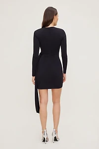 Sculpt Front Drape Mini Dress
