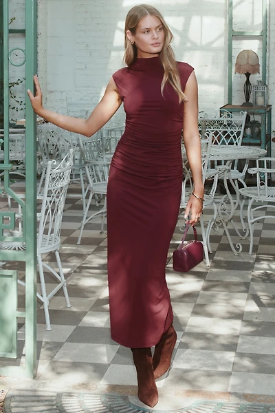 Sculpt Mock Neck Maxi Dress