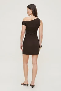 Minirobe en lin à épaules dégagées