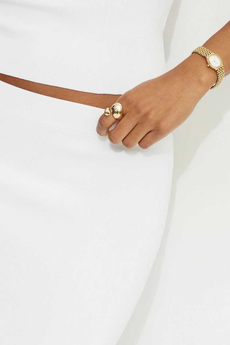Jupe maxi en tricot à ourlet ondul