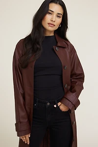 Imperméable en faux cuir