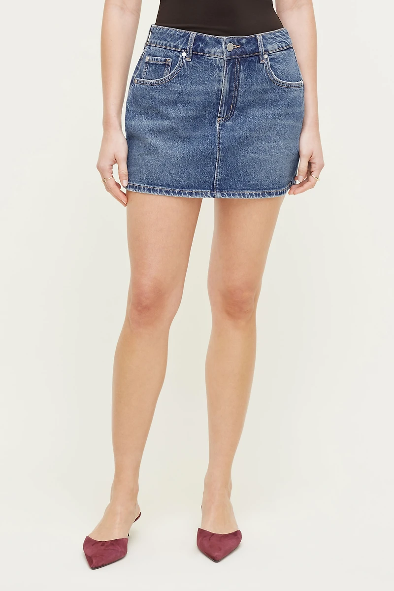 Minijupe-short en denim Gia