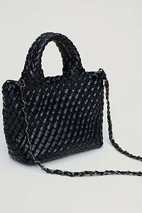 Minifourre-tout en faux cuir tiss