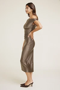 Robe maxi extensible et satinée Jayde